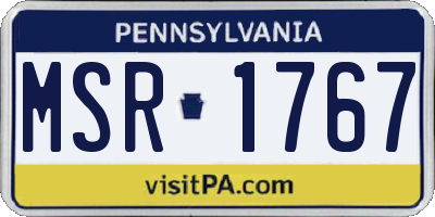 PA license plate MSR1767