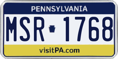 PA license plate MSR1768