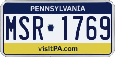 PA license plate MSR1769