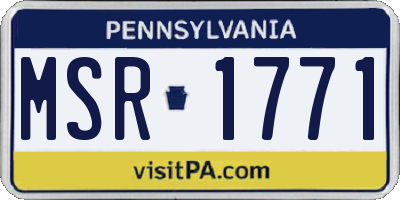 PA license plate MSR1771