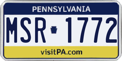 PA license plate MSR1772