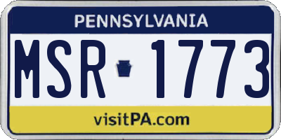 PA license plate MSR1773