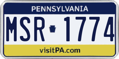 PA license plate MSR1774