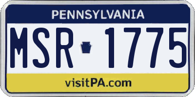 PA license plate MSR1775