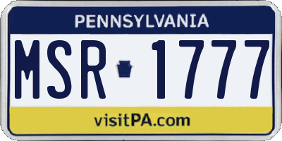 PA license plate MSR1777