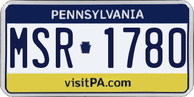 PA license plate MSR1780