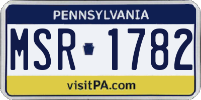 PA license plate MSR1782