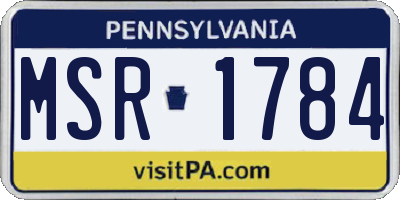 PA license plate MSR1784