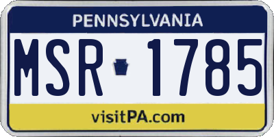 PA license plate MSR1785