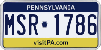 PA license plate MSR1786