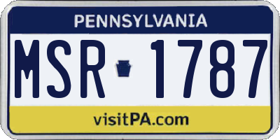 PA license plate MSR1787