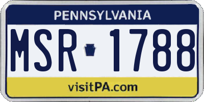 PA license plate MSR1788