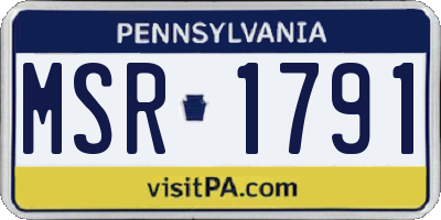 PA license plate MSR1791