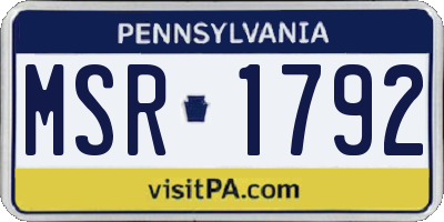PA license plate MSR1792
