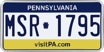 PA license plate MSR1795