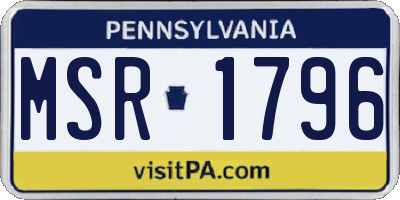 PA license plate MSR1796