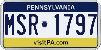 PA license plate MSR1797