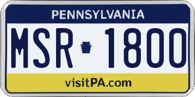 PA license plate MSR1800