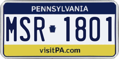 PA license plate MSR1801