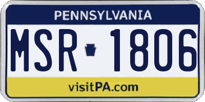 PA license plate MSR1806