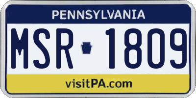 PA license plate MSR1809