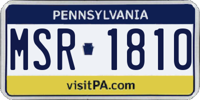 PA license plate MSR1810