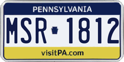 PA license plate MSR1812