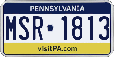 PA license plate MSR1813