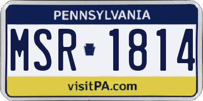 PA license plate MSR1814