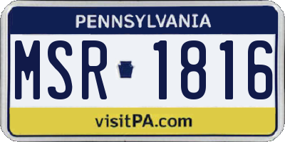 PA license plate MSR1816