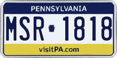 PA license plate MSR1818