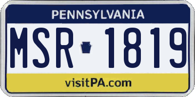 PA license plate MSR1819