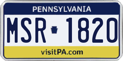 PA license plate MSR1820