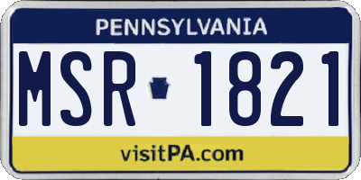 PA license plate MSR1821