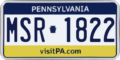 PA license plate MSR1822