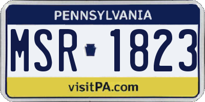 PA license plate MSR1823