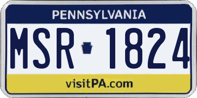 PA license plate MSR1824