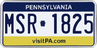 PA license plate MSR1825