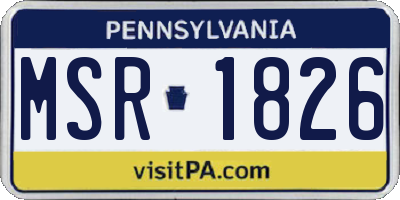 PA license plate MSR1826
