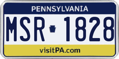 PA license plate MSR1828