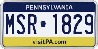PA license plate MSR1829