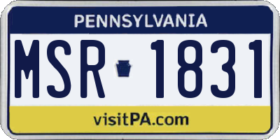 PA license plate MSR1831
