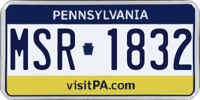 PA license plate MSR1832