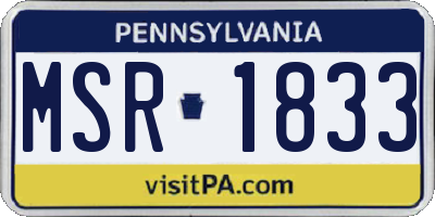 PA license plate MSR1833