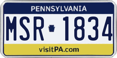 PA license plate MSR1834
