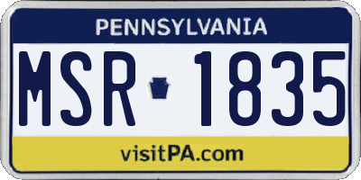PA license plate MSR1835