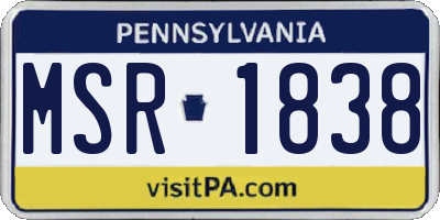 PA license plate MSR1838