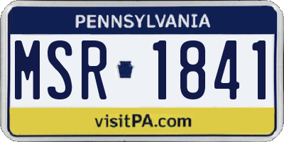 PA license plate MSR1841