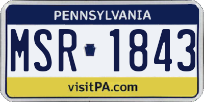 PA license plate MSR1843
