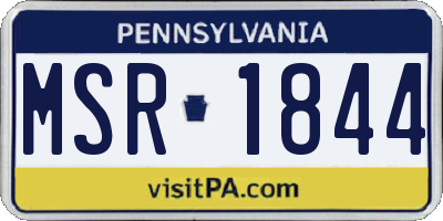 PA license plate MSR1844